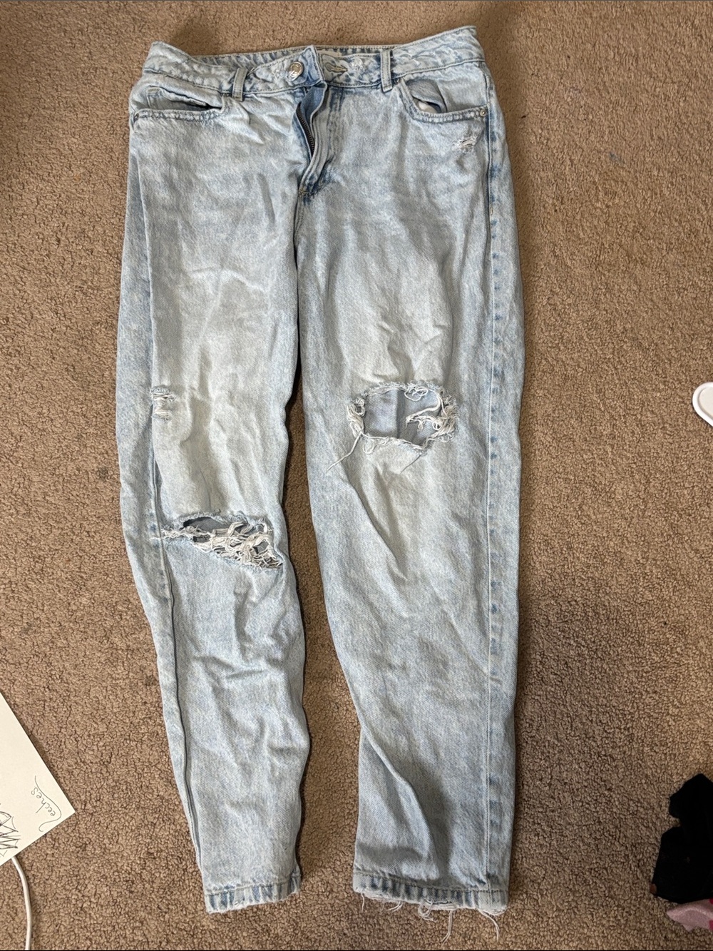 Dynamite Light Blue Distressed Boyfriend Jeans